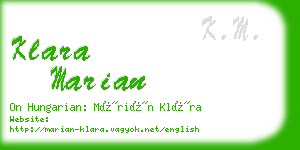 klara marian business card